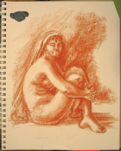 Copy after Bouguereau - Seated Nude